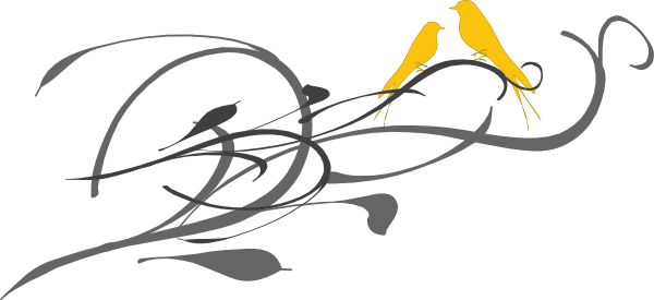 Wedding Label Lovebirds Clip Art At Clker - Wedding Design In Png (600x275), Png Download