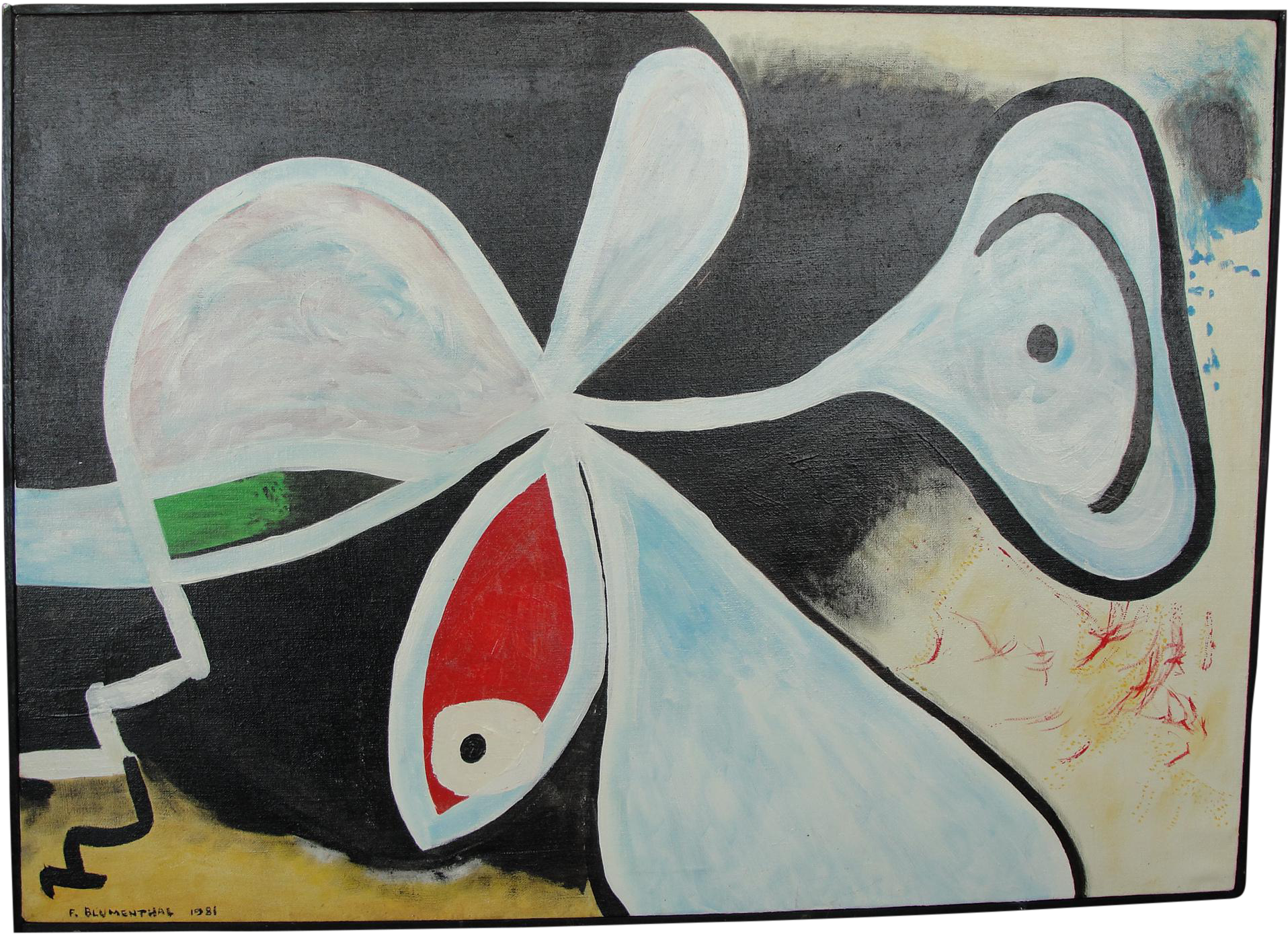 Clip Art Vintage Abstract Expressionist Oil On Canvas - Oil Painting (2128x1541), Png Download