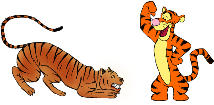 Tigers - Draw A Tiger Henri Rousseau (700x363), Png Download
