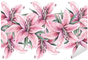 Pink Lily Flowers Isolated On White Background - Lilie Rysunek (400x400), Png Download