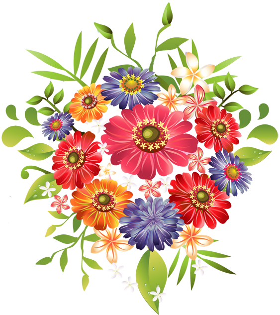 Flowers Png - Flower Bouquet Clip Art (563x633), Png Download
