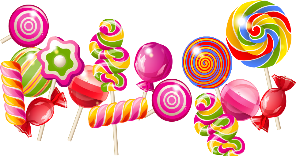 Lollipop Clipart Cake Candy - Candies And Lollipops Png (1000x600), Png Download