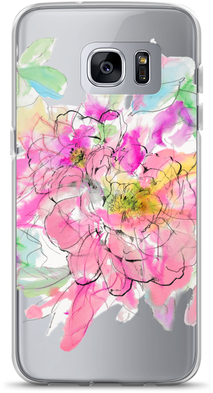 Watercolor Peony Samsung Case - Watercolor Painting (1000x1000), Png Download