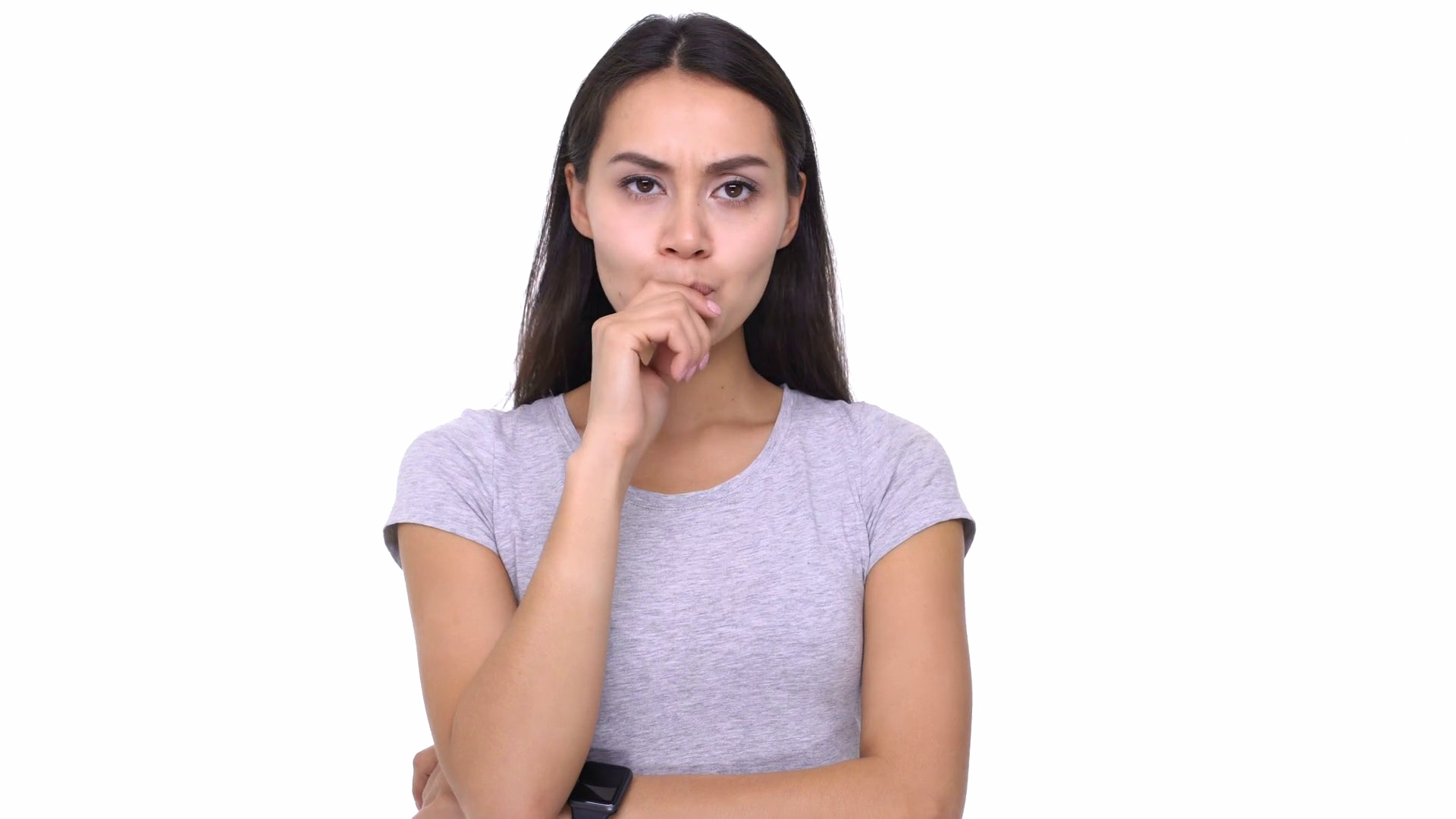 Thinking Woman Png Image Transparent Background - Girl (1920x1080), Png Download