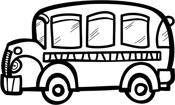 The Creative Chalkboard - Bus Black And White Clip Art (767x515), Png Download