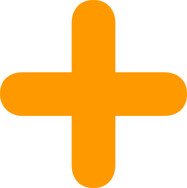 Orange Plus Clip Art At Clker - Orange Plus Icon Png (594x600), Png Download
