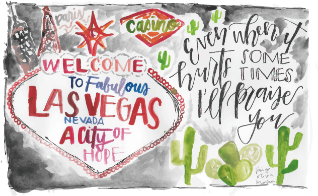 Las Vegas Even When It Hurts Illustration - Christmas Card (632x389), Png Download