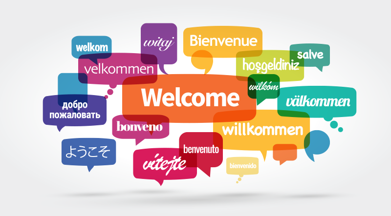 The Word Welcome In Different Languages - Bienvenidos Welcome Bienvenue Png (800x443), Png Download