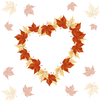 Autumn Leaves Heart Pattern, Autumn, Floral, Flowers - Осенние Листья Сердце Png (360x360), Png Download