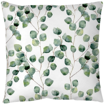 Watercolor Green Floral Seamless Pattern With Eucalyptus - Eucalyptus Background (400x400), Png Download