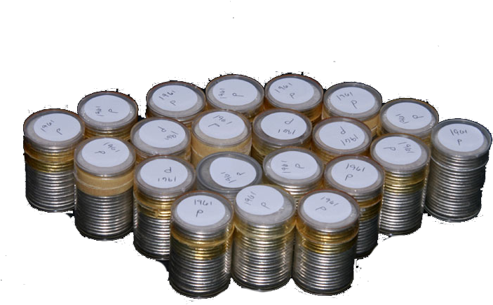 1961-p Franklin Half Dollar One Original Bu Roll Fresh - Coin (750x484), Png Download