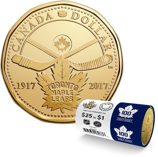 2017 $1 100th Anniversary Of The Toronto Maple Leafs® - Toronto Maple Leafs Loonie (570x570), Png Download