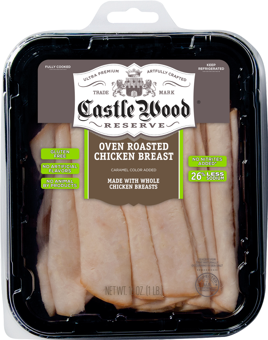 Castle Wood Reserve Sliced Oven Roasted Chicken Breast, - Castle Wood Reserve Sliced Roast Beef (1200x1200), Png Download