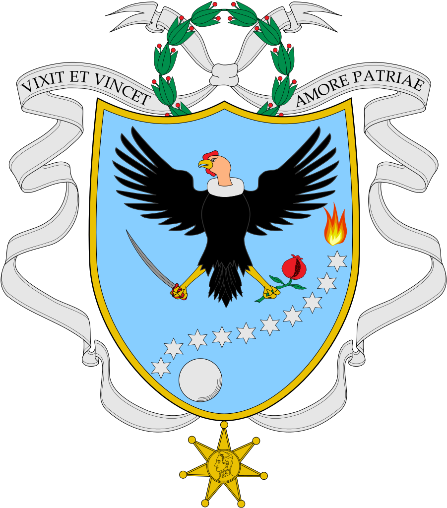 Coat Of Arms Of Gran Colombia - Bandera De La Gran Colombia 1821 (910x1024), Png Download