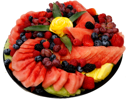 Mannys Fruit Tray - Fruit (432x360), Png Download