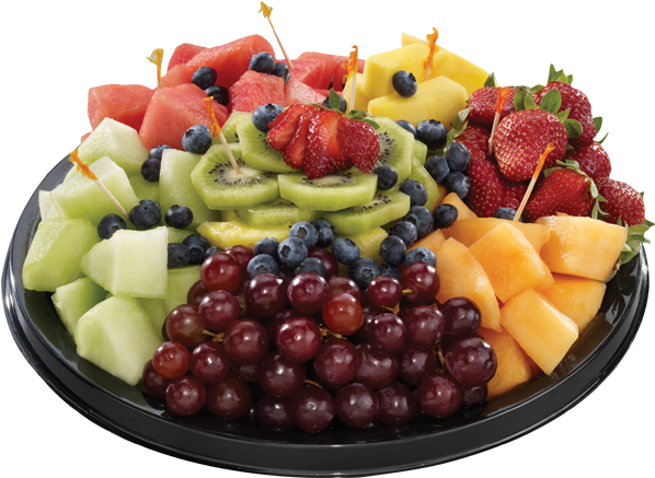 Fruit Tray - Fruit Plate Png (600x600), Png Download