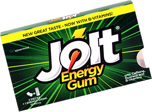 Jolt Caffeine Energy Gum, Icy Mint (508x374), Png Download