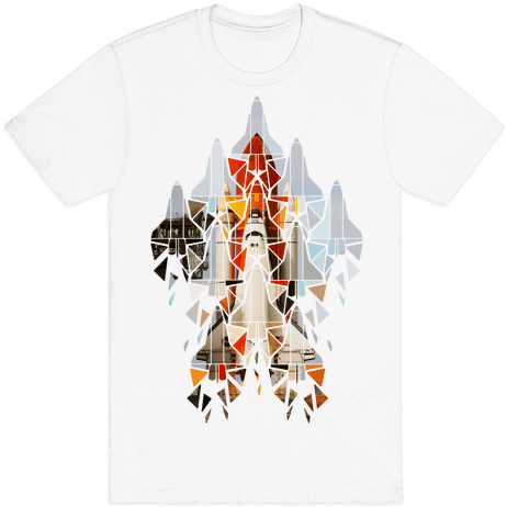 Geometric Space Shuttle Launch Mens T-shirt - My Neck My Back My Anxiety Attack T Shirt (484x484), Png Download
