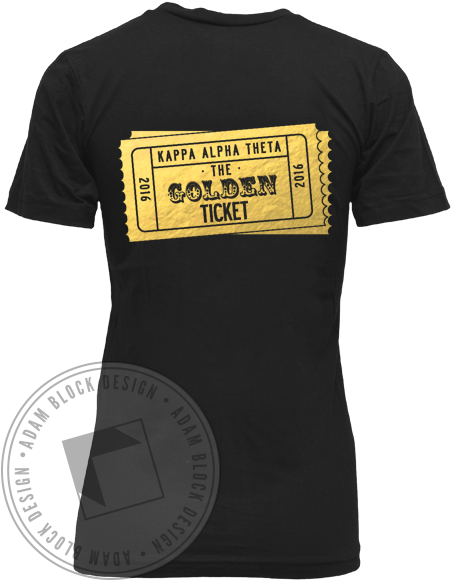 Kappa Alpha Theta Golden Ticket Vneck - California Republic Shirt (464x585), Png Download