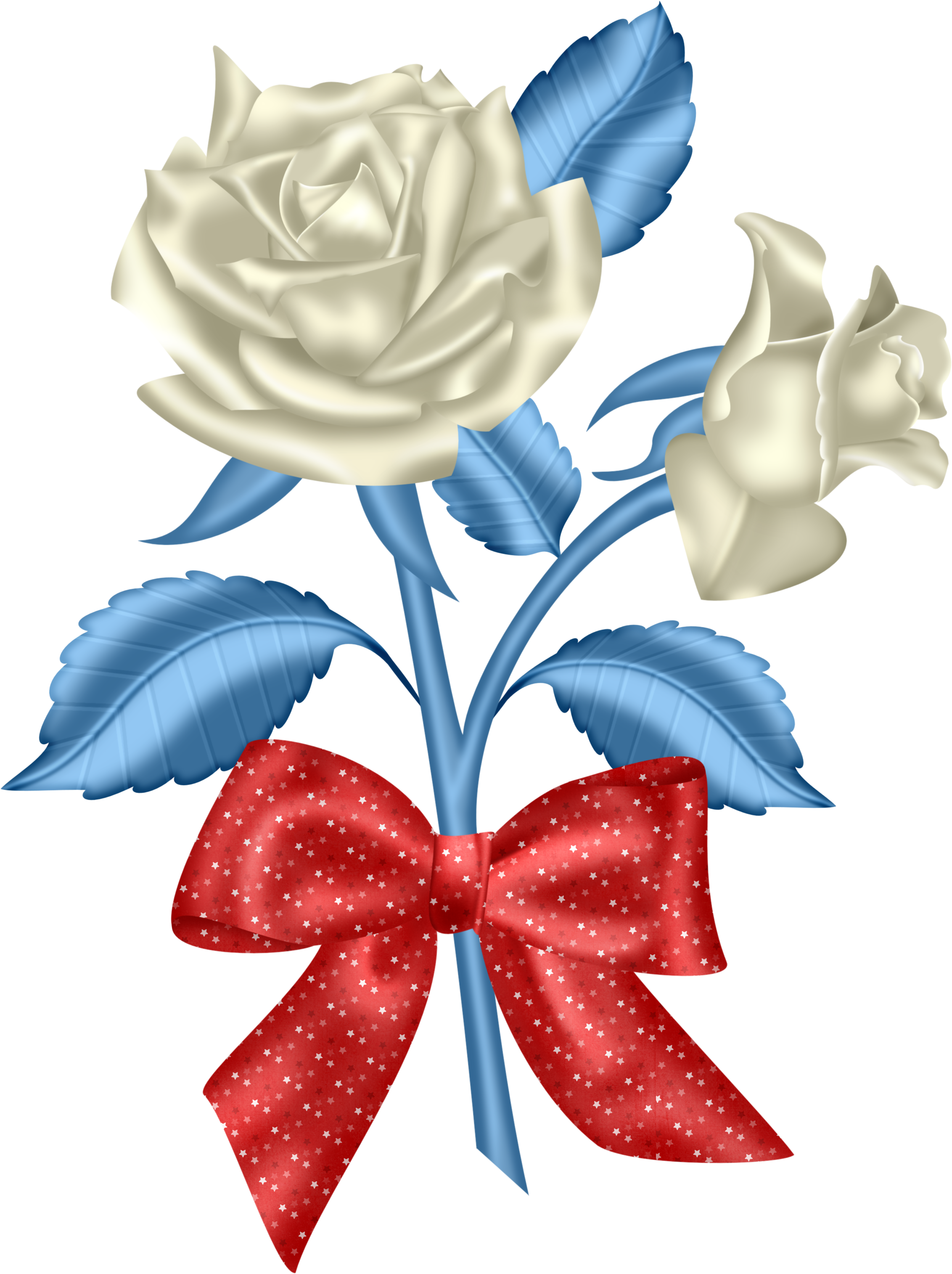 Red Flower Clipart Blue - Other Beautiful Flowers Clipart (2355x3078), Png Download
