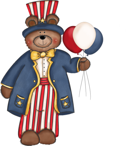 Patriotic Images, Bear Clipart, Paint Shop, Free Graphics, - Transparent Patriotic Clipart (431x500), Png Download