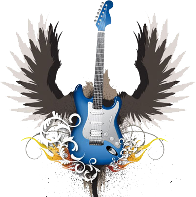 Guitar Vector 2 - Guitar With Wings Logo (398x400), Png Download