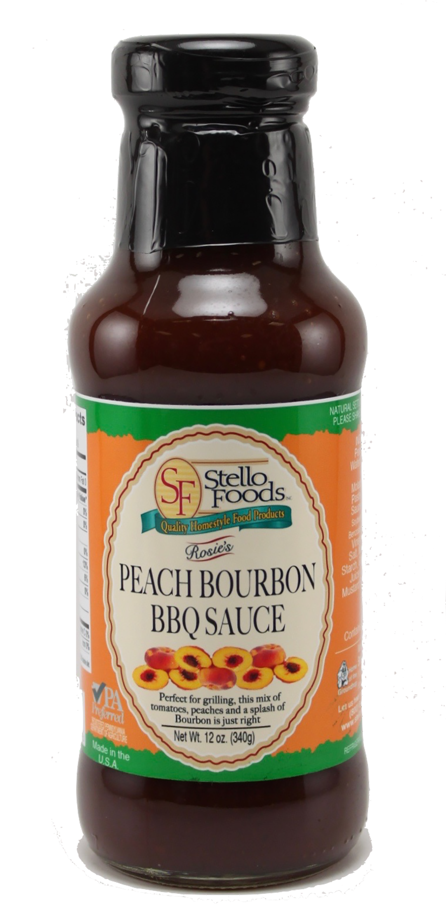 Picture Freeuse Rosie S Peach Bourbon Bbq Oz Stello - Barbecue Sauce (1800x1800), Png Download