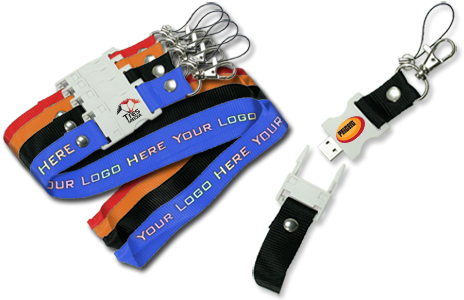 Double Click On Above Image To View Full Picture - Lanyard 4 Gb Usb Flash Drive Quantity(100) (472x305), Png Download