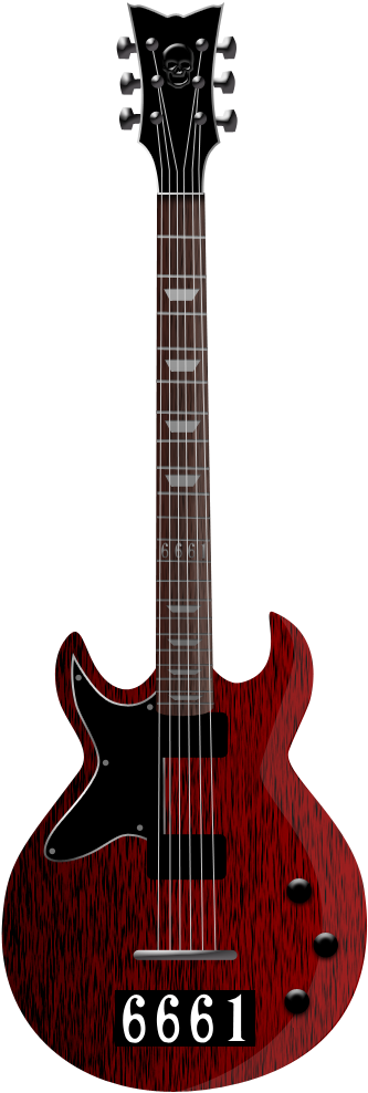 Free Vector Guitar Vector Free Vector Guitar Vector - Gibson Sg Cherry Red (341x1001), Png Download