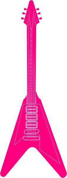 Guitar Clipart Hot Pink - Pink Flying V Guitar (228x599), Png Download