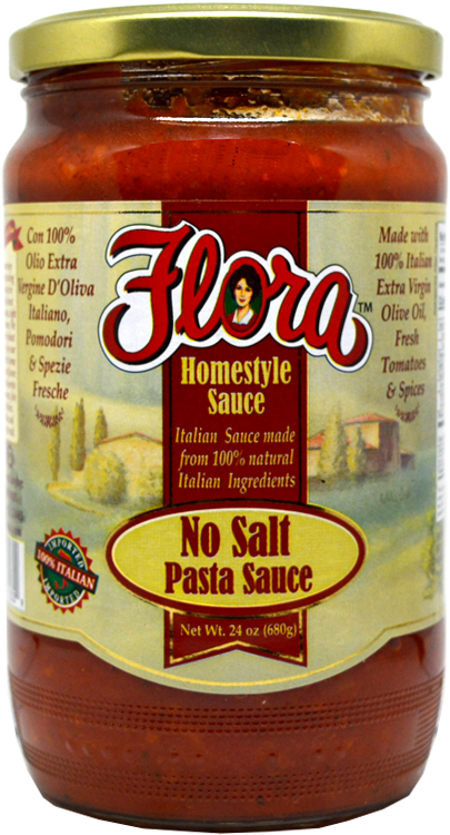 No Salt Added Pasta Sauce - Flora Pasta Sauce, No Salt, Homestyle - 24 Oz (800x800), Png Download