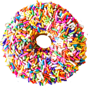 Chocolate Sprinkles - Chocolate Donut With Sprinkles (420x500), Png Download