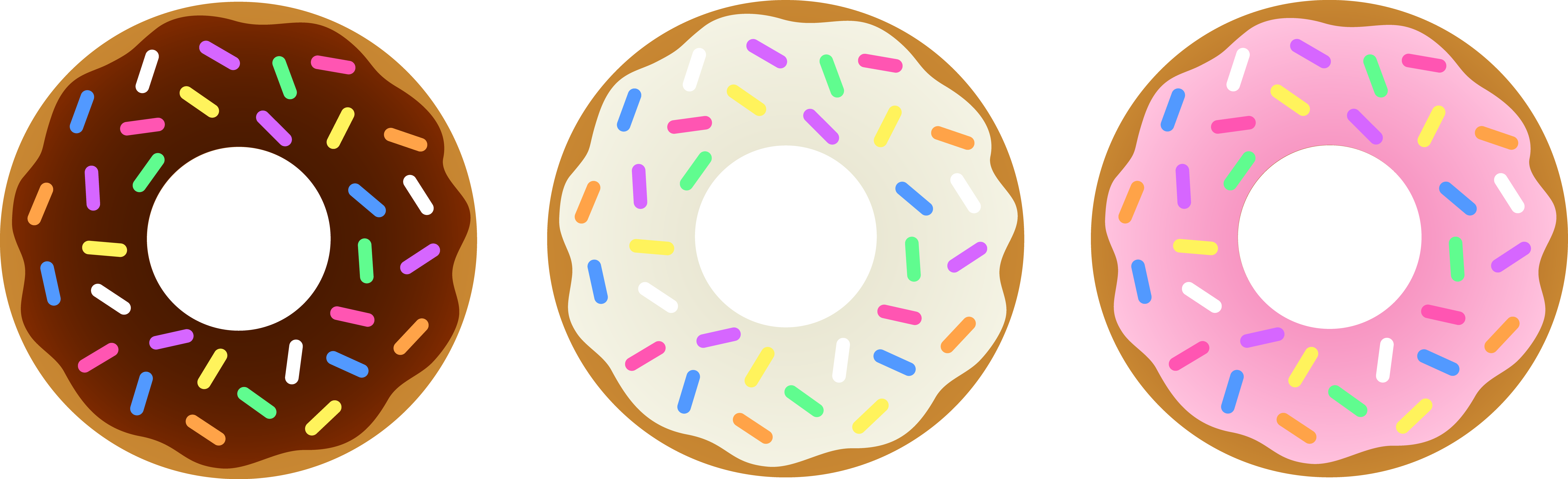 Party Clipart Donut - Transparent Background Donut Clipart (7756x2368), Png Download