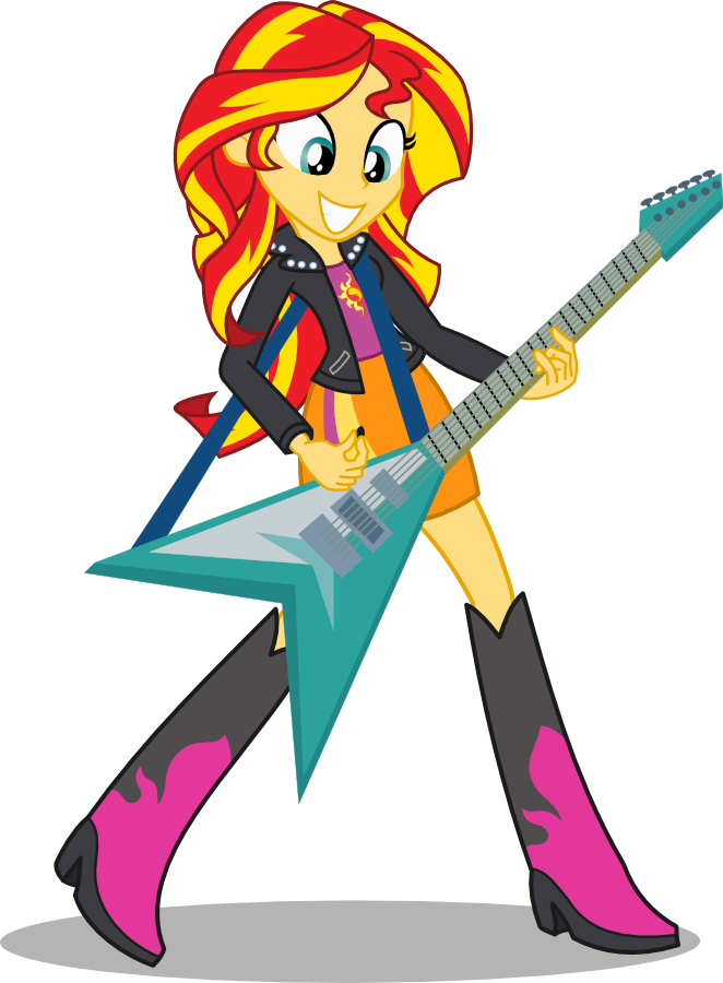 Seahawk270, Equestria Girls, Guitar, Safe, Simple Background, - Equestria Girls Sunset Shimmer Guitar (662x900), Png Download