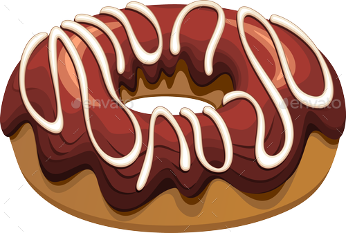 Donut Vector Png - Chocolate Donut Clipart (500x337), Png Download
