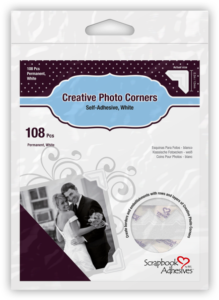 01628 Mockup - 108 Classic White Self Adhesive Photo Corners (600x600), Png Download