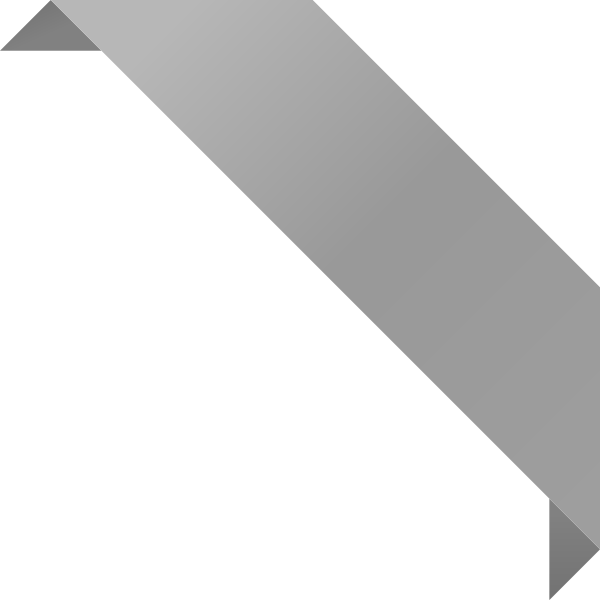 Corner Ribbon02 Gray - Gray Corner Ribbon Png (600x600), Png Download