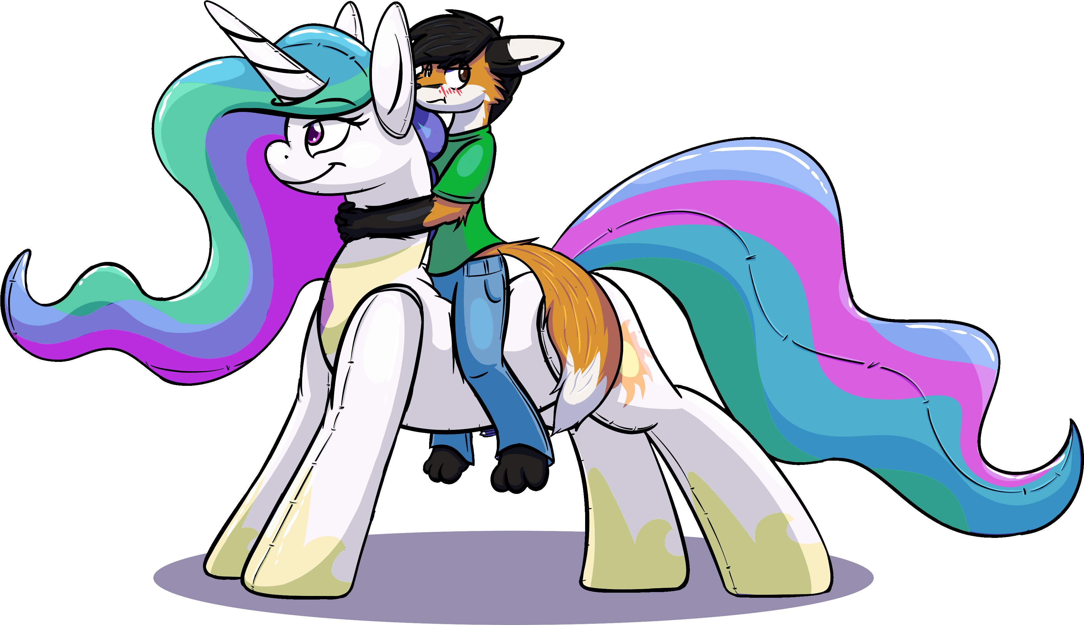 Alicorn, Anthro, Artist - Princess Celestia (4000x2543), Png Download