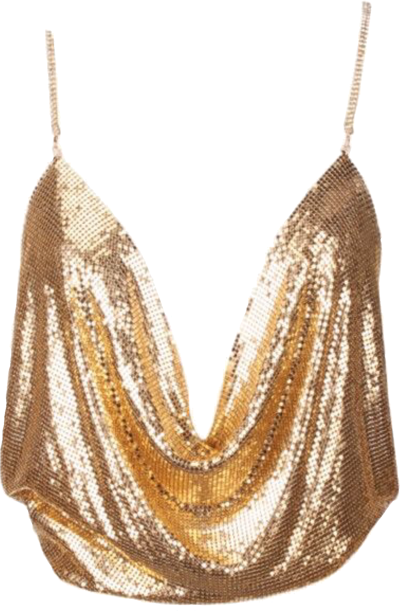 Gold Sparkle Top Polyvore Moodboard Filler Yellow Clothes, - Gold Cowl Neck Top (1390x2048), Png Download