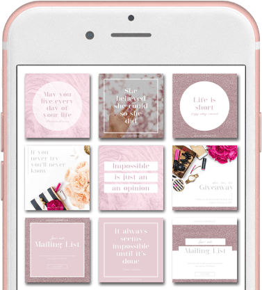Rose Gold Glitter Social Media Templates - Iphone (441x441), Png Download