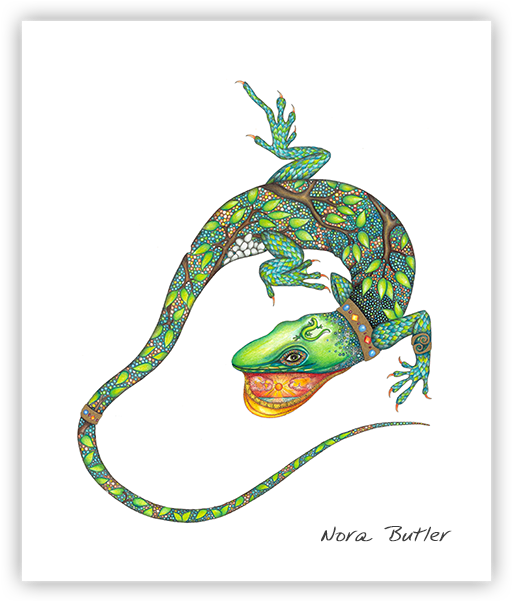 Chameleon Print By Nora Butler - Nora Butler Designs (600x600), Png Download