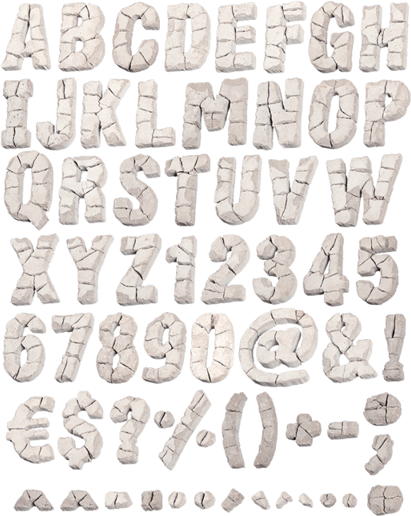 Cracks Concrete Font Alphabet - Computer Keyboard (595x754), Png Download