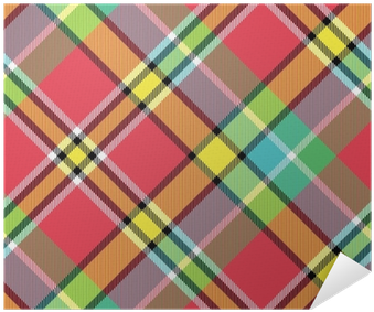 Madras Bright Color Check Plaid Seamless Fabric Texture - Vector Graphics (400x400), Png Download