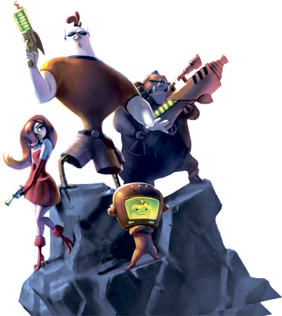 Disney's Chicken Little - Disney Chicken Little Ace In Action [ps2 Game] (467x518), Png Download