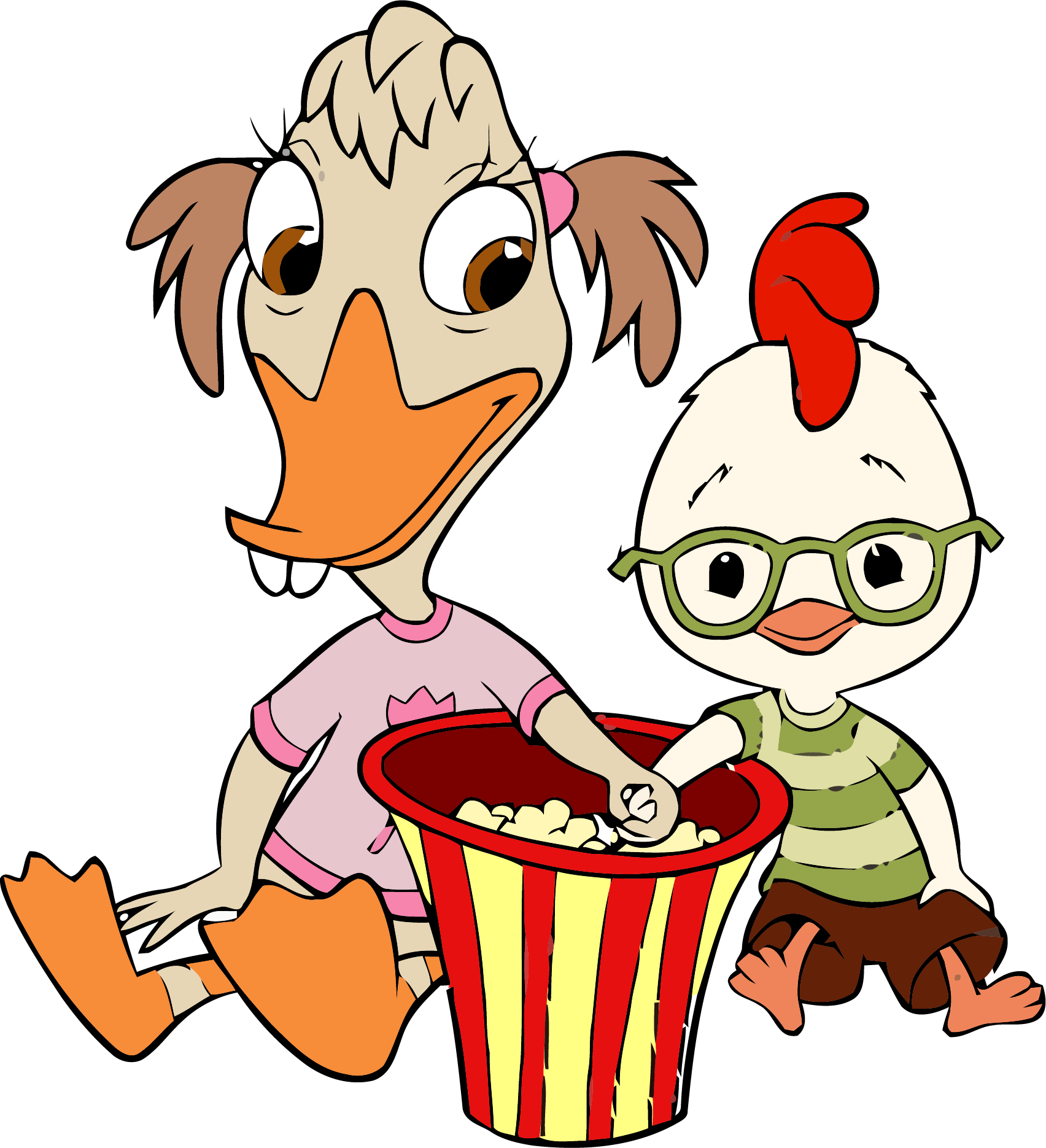 Chicken Little Abby Mallard Popcorn Clipart Png - Chicken Little Abby Transparent (1704x1870), Png Download