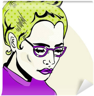 Pop Art Woman Comic Book Style With Dot Wall Mural - Comics (400x400), Png Download