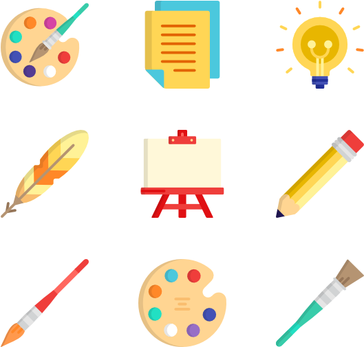 Icons Free Vector Painting Tools - Brush Icon Vector Png (600x564), Png Download