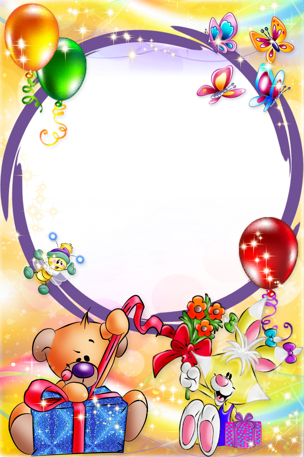 Marcos Para Photoshop Y Algo Mas - Kids Birthday Photo Frame (1067x1600), Png Download