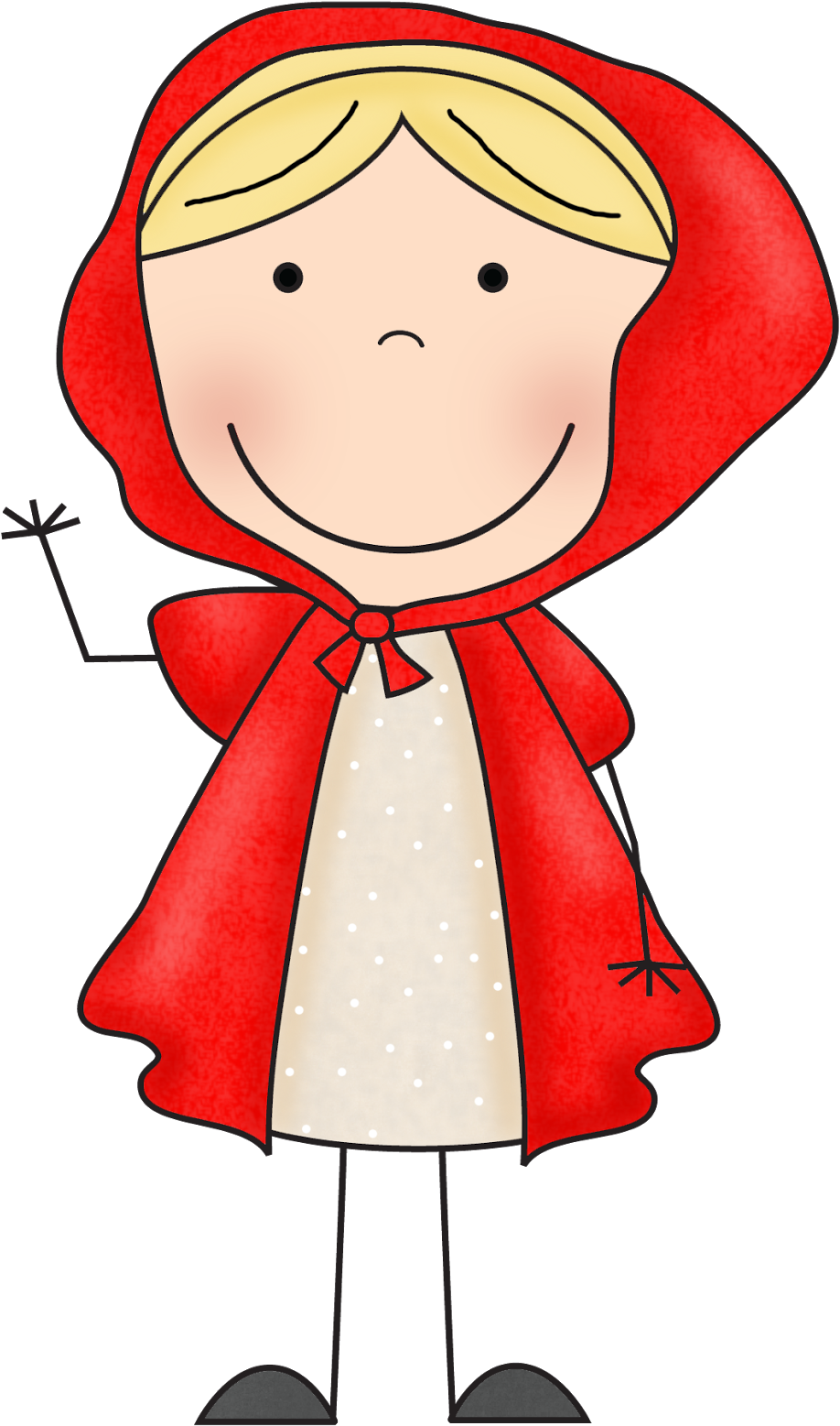 Cape Drawing Little Red Riding Hood - Little Red Riding Hood Clipart (948x1600), Png Download