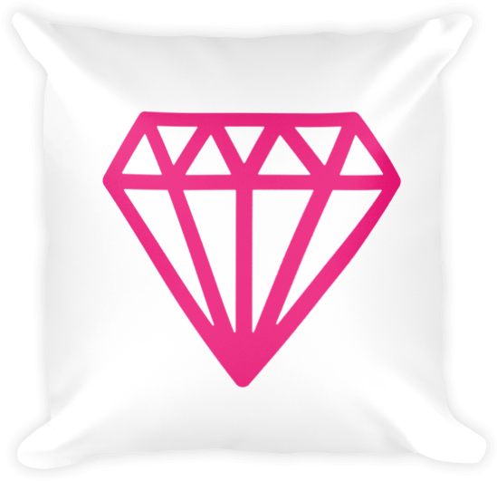 White & Hot Pink Diamond Center Boho Pillow Olivia - Diamond (600x600), Png Download